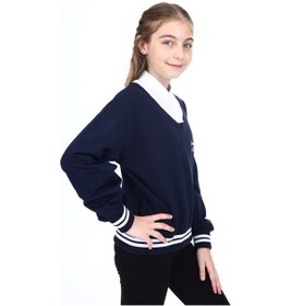 Resim Toontoy Kız Çocuk Okul Sweatshirt Lacivert 