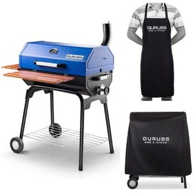 Resim Guruss Cg-075 Kömürlü Barbekü Mangal + Kılıf + Önlük Gece Mavisi Model:grs23 