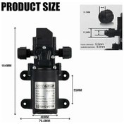 Resim 12v Yüksek Basınçlı Kendinden Emişli Su Pompası 70w Dc Otomatik Kapanma Karavan/temizlik İçin Siyah 