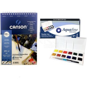 Resim Daler Rowney Aquafine Travel Set 12li Plastik Kutu Defterli S-2 
