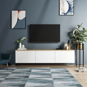 Resim BMdekor TV Sehpası Duvara Asma Norm Meşe Beyaz 160 cm 