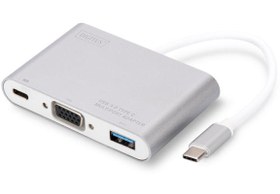 Resim Digitus DA-70839 USB 3.0 Type C to VGA 1920x1080 USB Type C (PD) USB 3.0 USB Grafik Dönüştürücü Adaptör 