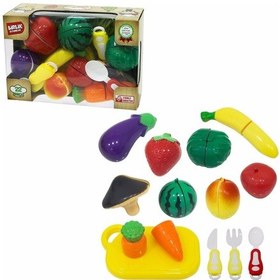 Resim Birlik Oyuncak Kesilebilen Meyve Sebze Kesme Evcilik Seti 22Parça 