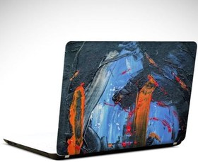 Resim Turuncu Boya Fırçası Soyut Laptop Sticker 15.6 inch (38X27CM) 