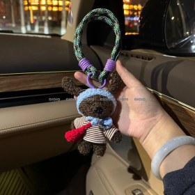 Resim Silver1 Sevimli Renkli Ip Peluş Ayı Kolye El Yapımı Oyuncaklar Küçük Bebek Çanta Çekicilik Sevimli Bebek Cep Telefonu Çekicilik (Yurt Dışından) 