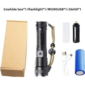 Resim Suofeng Alüminyum Xhp50 El Feneri, Usb Şarjlı, Led Güç Göstergeli, 500m Menzil, Yakın-uzak Yakınlaştırma, Çadır, Av, Ev Güvenliği İçin 