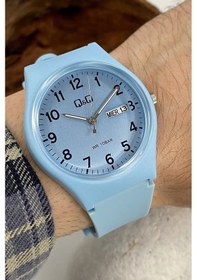 Resim Q&Q QCG21206 Soft Mavi Su Geçirmez Çift Takvimli Unisex Kol Saati 