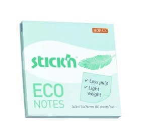 Resim Stickn 76x76mm Eco Notes Yapışkanlı Not Kağıdı Pastel Mavi 100 Yaprak 12 Paket 21747 