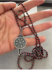 Resim Shaman İstanbul Erkek Kırmızı Viking Tılsımı Madalyon 