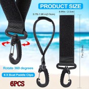 Resim 6 Adet Ağır Hizmet Tipi Kayık Kürek Kancası Organizatörü -30° ile +180° Ayarlanabilir Açı, Güvenli Sabitleme için - Kanu, Paddleboard ve Tekne Depolama (6 Parça) - Göl, Okyanus veya Tekne Depolama Tesisleri İçin İdeal - Siyah, Şık Kanca Tasarım, Döndürülebilir Klips Özelliği 