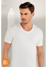 Resim Erkek Beyaz 6'lı Paket %100 Pamuk Atlet Me001 Beyaz 