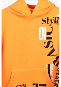 Resim Breeze Erkek Çocuk Sweatshirt Baskılı Kapüşonlu 9-14 Yaş, Hardal Sarı 