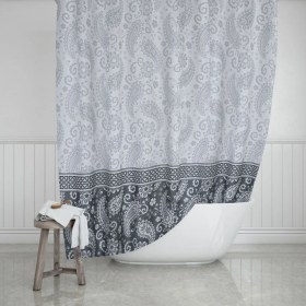 Resim Evdy Duş Perdesi 2102 Şal Desen Tek Kanat 180 x 200 cm 