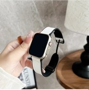 Resim iOs Watch Uyumlu Band İçin Deri Kayış 44mm 42mm 46mm 45mm 41mm Silikon Manyetik Purple 38 40 41mm S10 42mm 