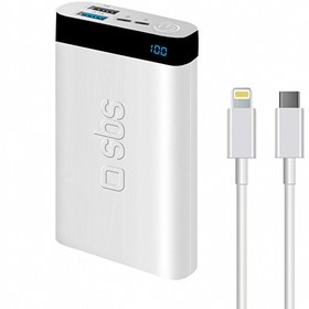 Resim Genel Markalar İntelligent Fast Charge 10.000mAh 2xUsbA + Type-C Çıkışlı Led Göstergeli Powerbank Beyaz 