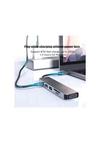 Resim Daytona Hc13C 6'lı Usb-C Hub;Pd/Usb/Hdmı/Kart Oku. 