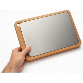 Resim Ahşap Paslanmaz Çelik Kesim Ve Sunum Tahtası 