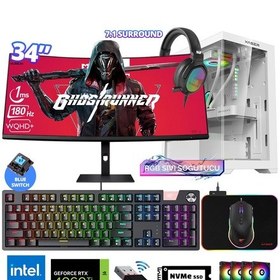 Resim Xaser Delux X105 i5-14400F 16 GB 512 GB M.2 NVMe SSD 8 GB RTX4060 Ti 34" Free Dos Masaüstü Oyuncu Bilgisayarı 