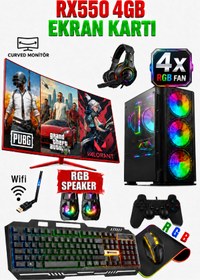Resim Dmc Nx19 (PUBG,GTA 5) I7 4770 16GB RAM,500GB HDD,256GB SSD,4GB RX550.24''oyuncu Masaüstü Bilgisayar 