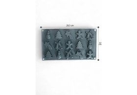 Resim Teknotrust Parti Temalı Çam Ağacı Kardan Adam Zil Christmas Doğum Günü Partisi Eğlence Silikon Çikolata Kalıbı 