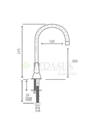 Resim Kerasus Moon Serisi - Mix Kuğu Lavabo Bataryası 40ø 