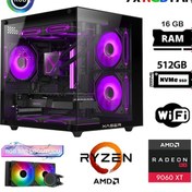 Resim Xaser ECO-X90 Ryzen 7 5700X 16 GB 512 GB M.2 NVMe SSD 16 GB RX9060XT Free Dos Masaüstü Oyuncu Bilgisayarı 