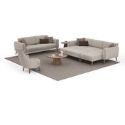 Resim SOFALUX CONCEPT Elita Lux Sağ Köşe Dinlenme + Üçlü Koltuk + Berjer + Puf 