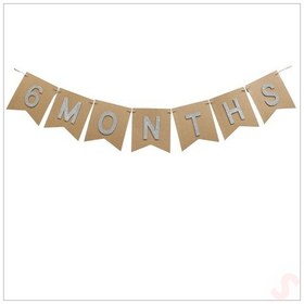 Resim 6 Months Simli Evalı Kraft Banner, 110cm X 17cm - Gümüş 0-99 