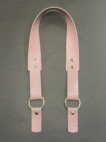 Resim Karantuhafiye Derili Palaska / Deri Çanta Sapı / Deri Kulaklı Çanta Sapı Pembe Pembe 