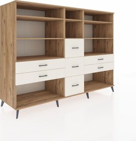 Resim Kronos Dolap 8 Raflı 7 Çekmeceli 220x59x163 Çam-çam/aytaşı Çam-çam/aytaşı 