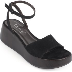 Resim Capone Outfitters Shanna Hakiki Deri Süet Dolgu Topuklu Kadın Sandalet 