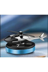 Resim BBS Güneş Enerjili Dönen Helikopter Araba Dekoru – Lüks Metal Gövde, Güneşle Otomatik Dönüş Maviİ 