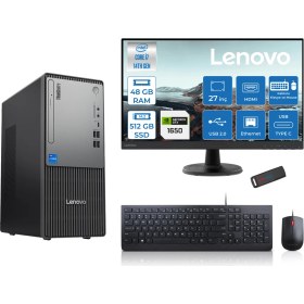 Resim Lenovo Thinkcentre Neo 50T Gen5 Intel Core I7 14700 48GB Ddr5 512GB SSD 27 Inç Monitör Freedos Nvidia GTX1650 4gb Masaüstü Bilgisayar 16502712UAS0GL00F17 + Zetta Flash Bellek 