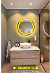 Resim Ledliaynadünyası 60 Cm Günışığı Ledli Banyo Antre Makyaj Aynası Beyaz - Gümüş 