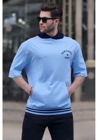 Resim Madmext Bebe Mavisi Kapüşonlu Erkek Tişört 6182-bebe Mavisi Bebek Mavisi 