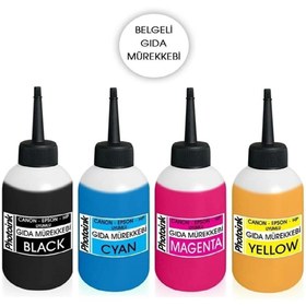 Resim Emek Canon / Hp Uyumlu Gıda Mürekkebi - Yaş Pasta Yazıcı Boyası 4x100ml. 