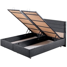 Resim Sofia İkili Set, Sofia Çift Kişilik Baza Başlık Seti Antrasit 160 x 200 