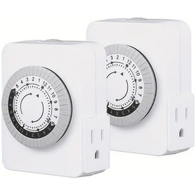 Resim Willowhaven 2 Paket Mekanik Zamanlayıcı 24 Saat Dijital Priz Zamanlayıcı Dayanıklı 