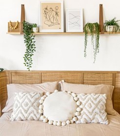 Resim FabriCasa Taba Rengi Deri Askılı Doğal Ahşap Duvar Rafı 75 Cm PRA-3562507-4039855642 