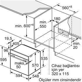Resim Bosch HUA736EV0T Ankastre Fırın Buhar Destekli Beyaz 