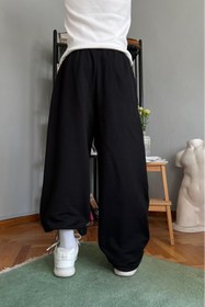 Resim STYKEER Yazlık Baggy Büyük Beden Ekstra Bol Paçası Lastikli İç Göstermeyen Kumaş Pamuklu Oversize Eşofman 