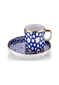 Resim Güral Porselen Altın Yaldızlı El Dekoru 2 Kişilik Türk Kahve Finc 