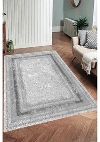 Resim Eliana Home Dijital Baskı Yıkanabilir Kaymaz Taban Salon Halısı Ve Yolluk Rvg0818-fnl28 Gri 