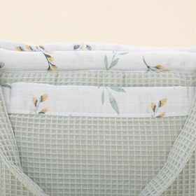 Resim Bebek Bakım Çantası - Açık Yeşil Petek - Yapraklar 