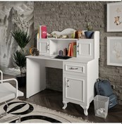 Resim Kznhome Kartopu Çalışma Masası, Bilgisayar Masası - Tamamı 1. Kalite Mdf Beyaz 