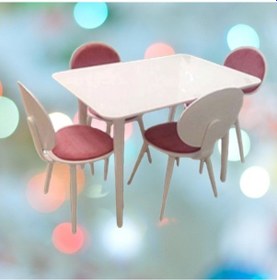 Resim Bengimobilya Masa-Retro Papel Takım Model Kayın Torna Kaplama Sandalye Açılı M 