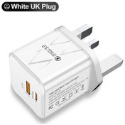 Resim 20w 3.0 Usb Hızlı Telefon Şarj Cihazı Tip C İphone Uyumlu 15 14 13 Samsung Xiaomi Pd 2 Uk White 02 