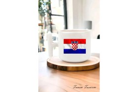 Resim Tanem Milli Bayrak Detaylı T Kulp Kahve Kupası, Milli Renkler, Vatansever, Ulusal Kimlik, Milliyetçi Kupa 