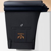 Resim Erkek Rahat Uzun Pantolon, Siyah Streç Dar Kesim Elbise Pantolonu, Orta Bel Normal Kesim, Polyester %94 Spandeks %5, Düğmeli Sinek, Tüm Mevsim, Dokuma Kumaş, 210g/m², Alfabe Desenli, Hafta Sonu Rahatlığı İçin - Hafif Streç 
