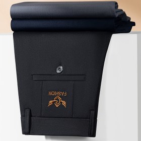 Resim Erkek Rahat Uzun Pantolon, Siyah Streç Dar Kesim Elbise Pantolonu, Orta Bel Normal Kesim, Polyester %94 Spandeks %5, Düğmeli Sinek, Tüm Mevsim, Dokuma Kumaş, 210g/m², Alfabe Desenli, Hafta Sonu Rahatlığı İçin - Hafif Streç 